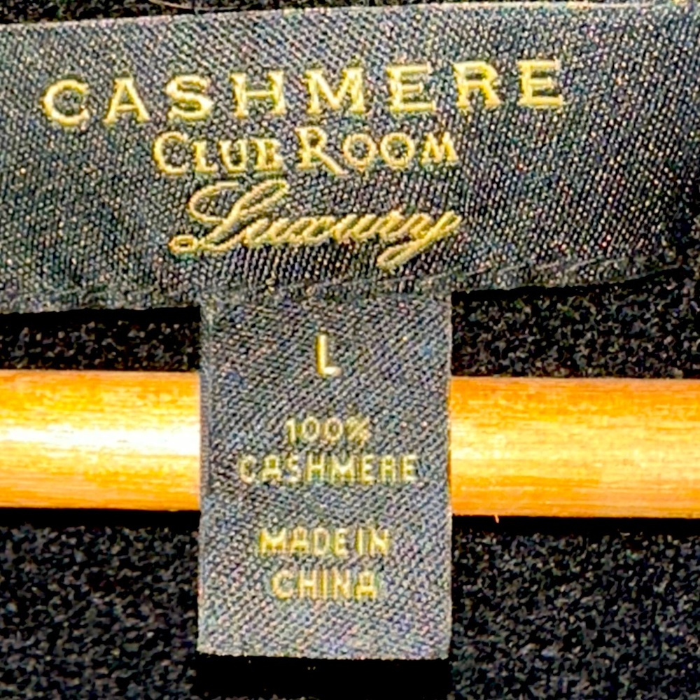 Men’s V-Neck | 100% Cashmere Sweater | Club Room Luxury | Size L | Black - Picture 3 of 3